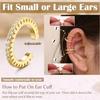 Ear Cuff Earrings for Women Non Piercing 14K Gold Plated Ear Cuffs Non Pierced Adjustable Fake Earrings Jewelry 3-4PCS