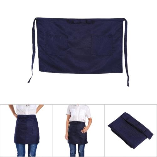 Short Apron, Front Apron, Sommelier Apron, Water-Repellent, Large Capacity, with Pockets, Short Length, Solid Color, Professional Use, Unisex, for Hai