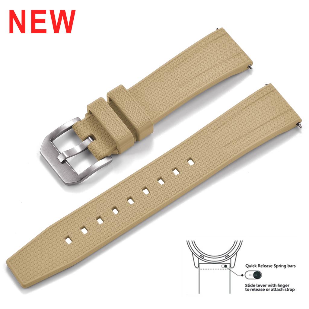 20mm 22mm Premium FKM Fluorkautschuk Taucheruhr Armband Militärqualität Für Seiko Oris Citizen Schnellverschluss Anti-Rutsch