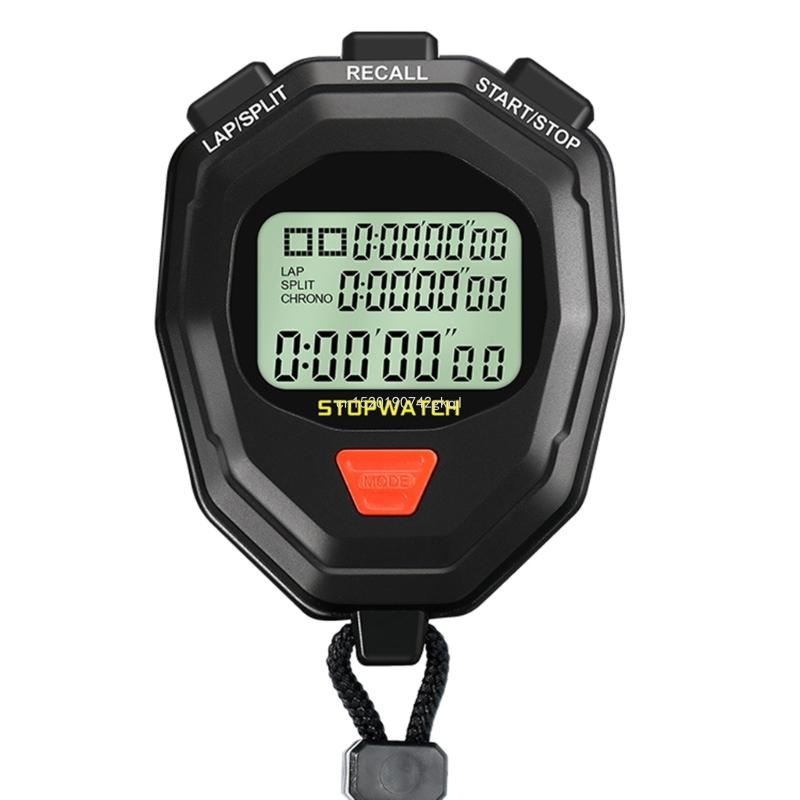 Large Display Timer Digital Stopwatch Timer with Lanyard Outdoor Sports Training Timer Chronograph Stop WatchTachometers 3