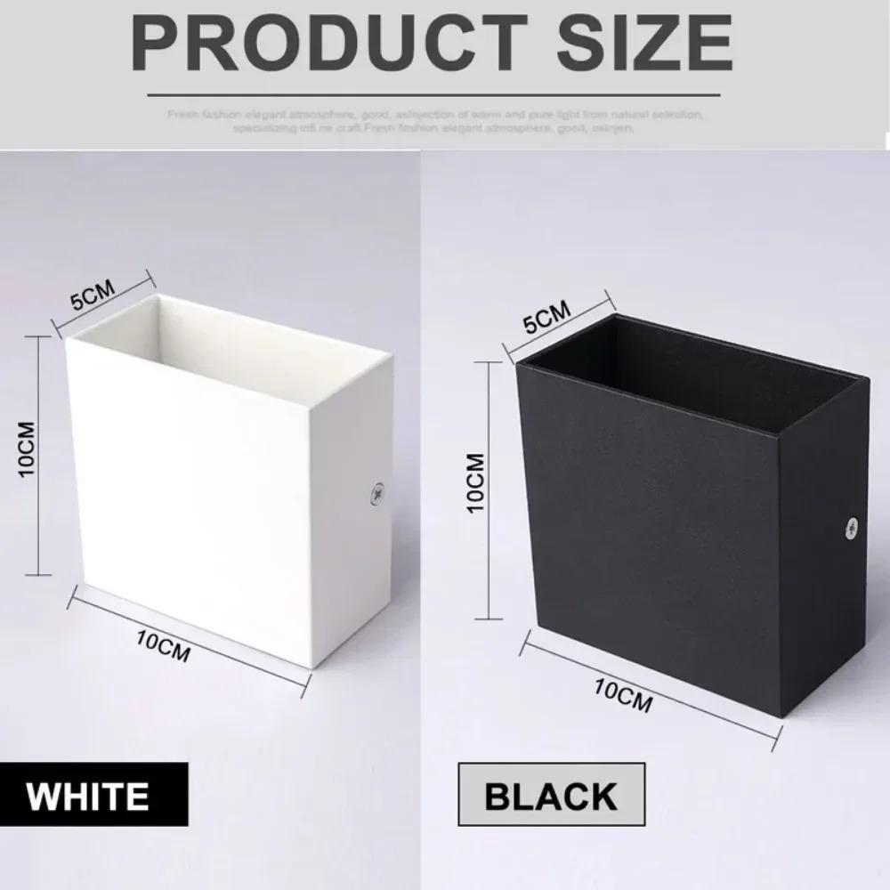 6W LED Creative Wall Light Indoor Aluminum Black/White Long-Life Energy-Saving LED Wall Lamp Suitable for Bedroom Living Room