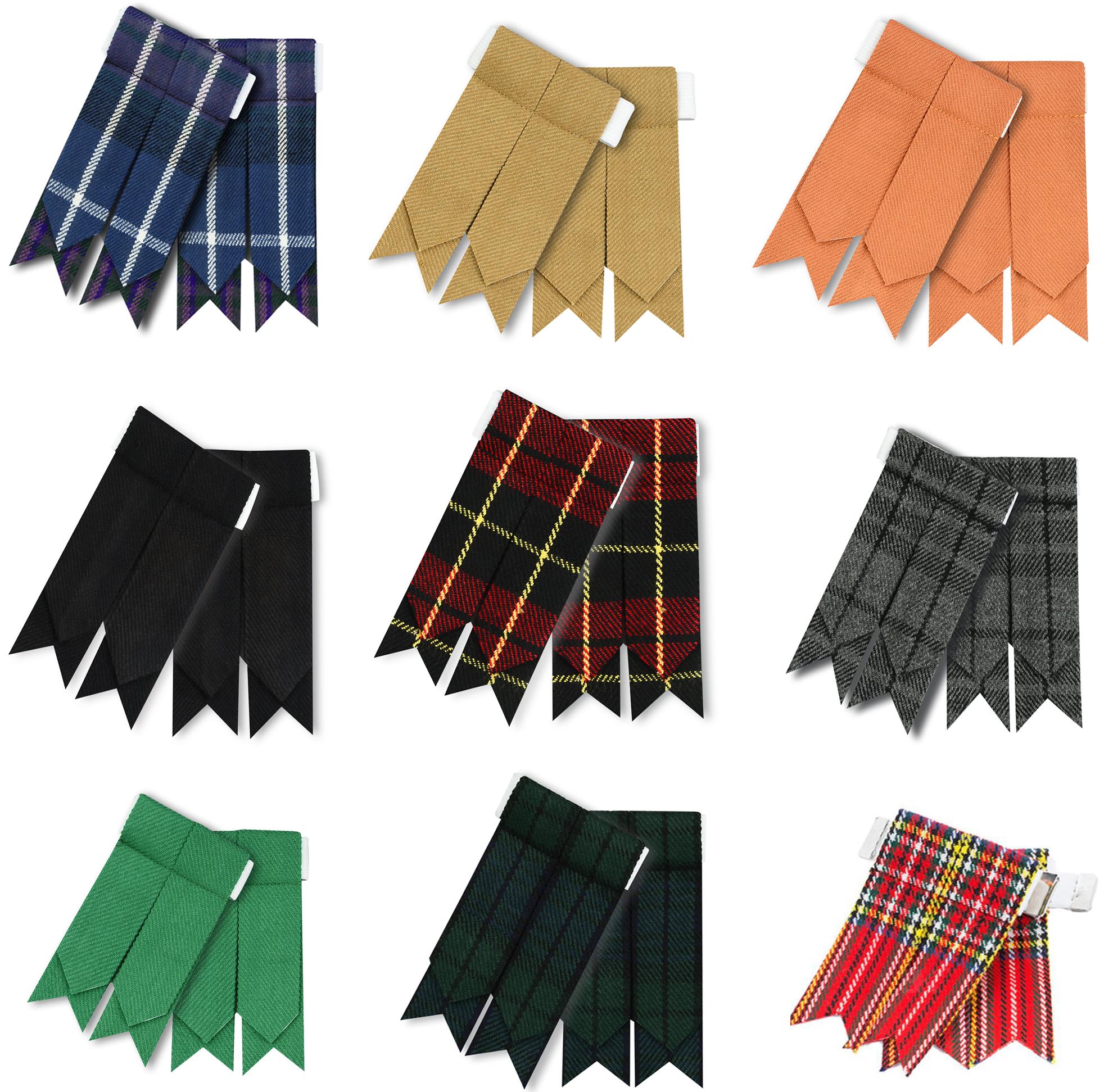 

HM Highland Kilt Hose Sock Flashes Garter Flashes tartan Pattern One size малиновий