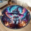 Magical and cute animalsRound Area Rug,Carpet Rug for Living Room Bedroom Sofa Playroom Decor,Non-slip Floor Mat