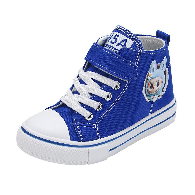 2025 Kids' Korean Style Skate Shoes: Spring/Autumn Cartoon Canvas Sneakers for Boys & Girls