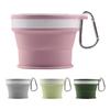 Foldable Travel Mug Folding Cup Portable Silicone Foldable Mug Leak Proof Expandable Drinking Cup With Carabiner For Outdoor
