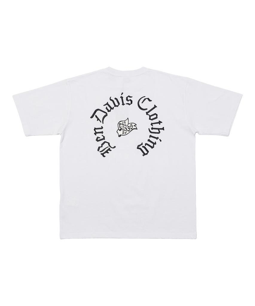 BEN DAVIS Old English Embroidered T-Shirt White