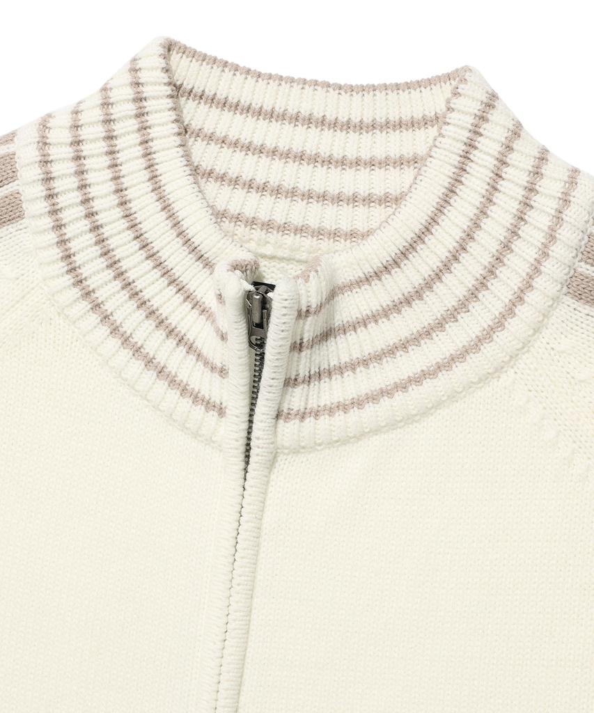 ISTKUNST Star Track Knit Zip Up_Ivory(Ik2Ffmk684A)