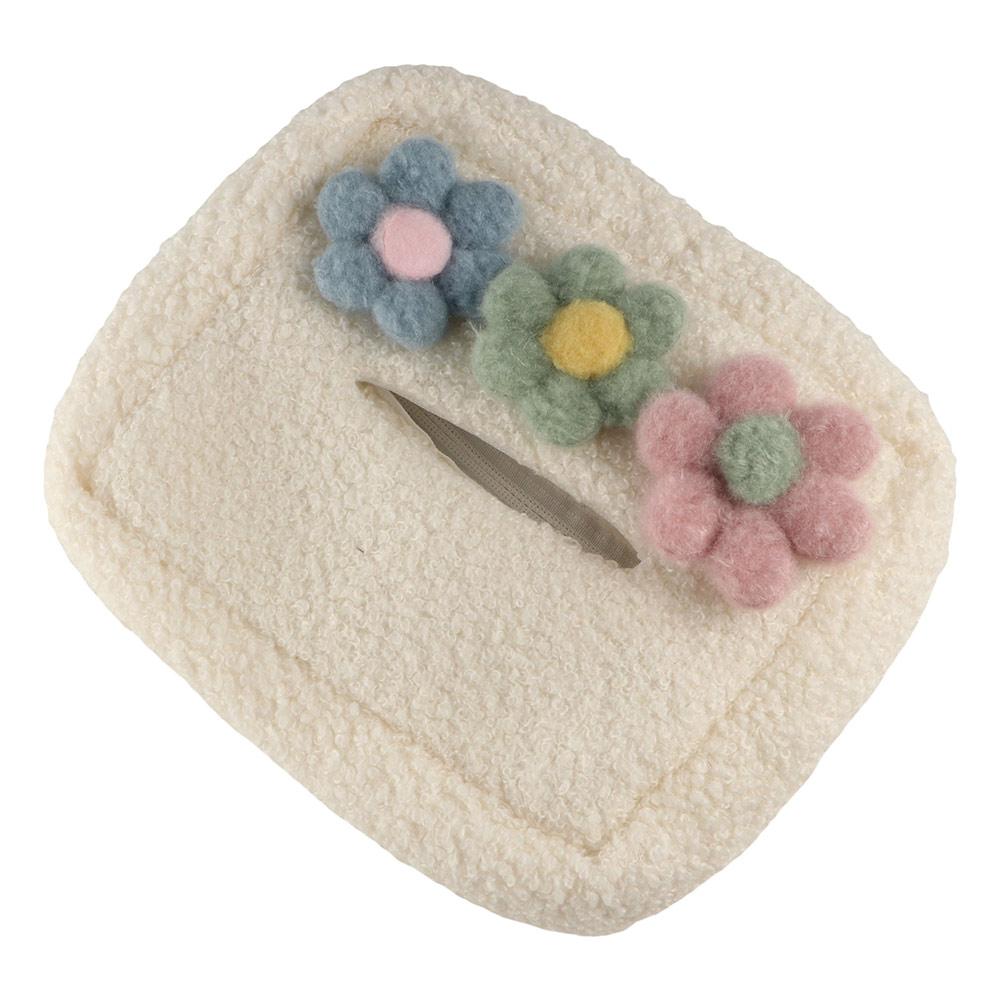 Package Case Flower Plush Car Seat Napkin Holder Paper Napkin Case Car Paper Boxes Car Tissue Box