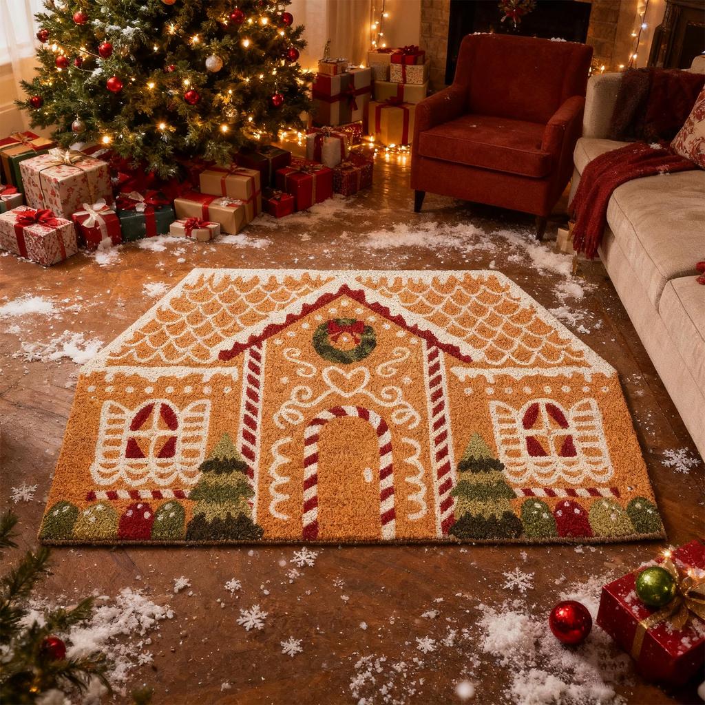 Christmas Little House, Cute Carpet Christmas Decoration, Suitable For Front Door And Yard