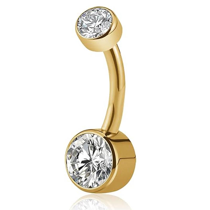 1 Stück G23 Titan Bauchnabelring 14G 6/8/10/12mm Innengewinde Zirkonia Bauchnabelpiercing Schmuck Bauchnabelpiercings Geschenk