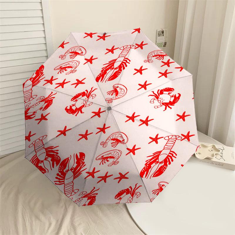 

1PC lobster starfish Automatic Open/Close Umbrella with Windproof, 8-Rib Sturdy Canopy, Durable Ribs, Fashionable Design1361A