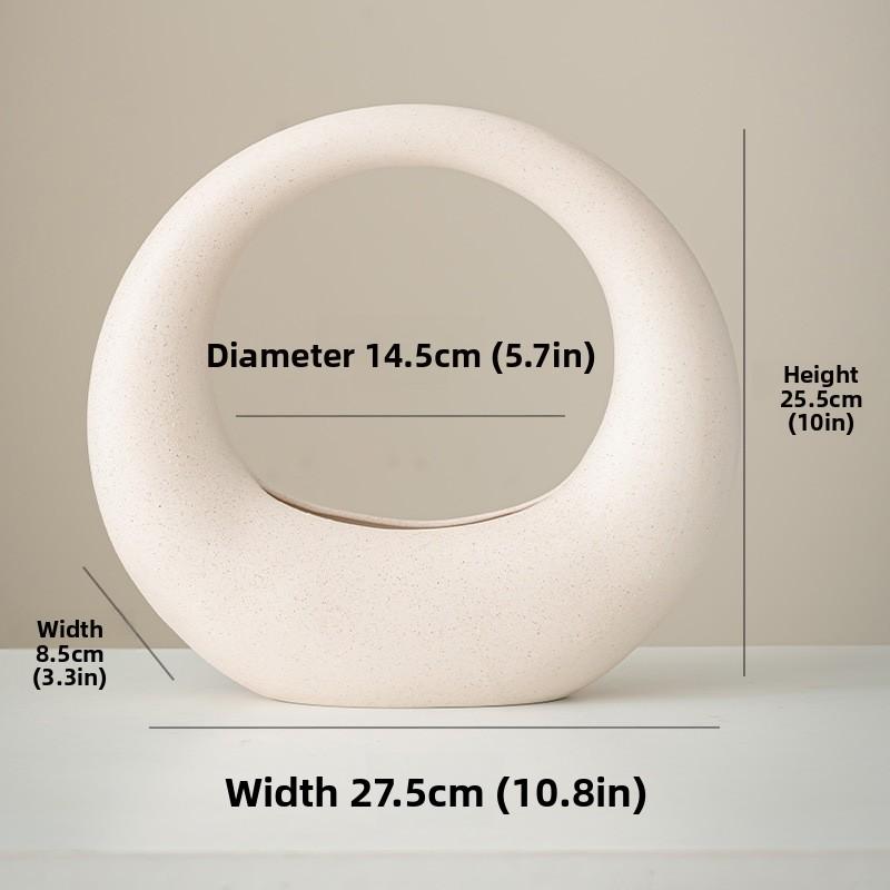 Ceramic Rotundity Vase Flower Arrangement Circular Retro Decoration Porcelain Bottle Flower Vase Home Decoration Accessories