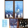 Christmas Snowflake Static Cling Glass Decal With Santa And Snowman For Window Decoration
