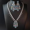 European and American Luxury Zircon Necklace Earrings Set Jewelry Set Banquet Party Evening Decorations