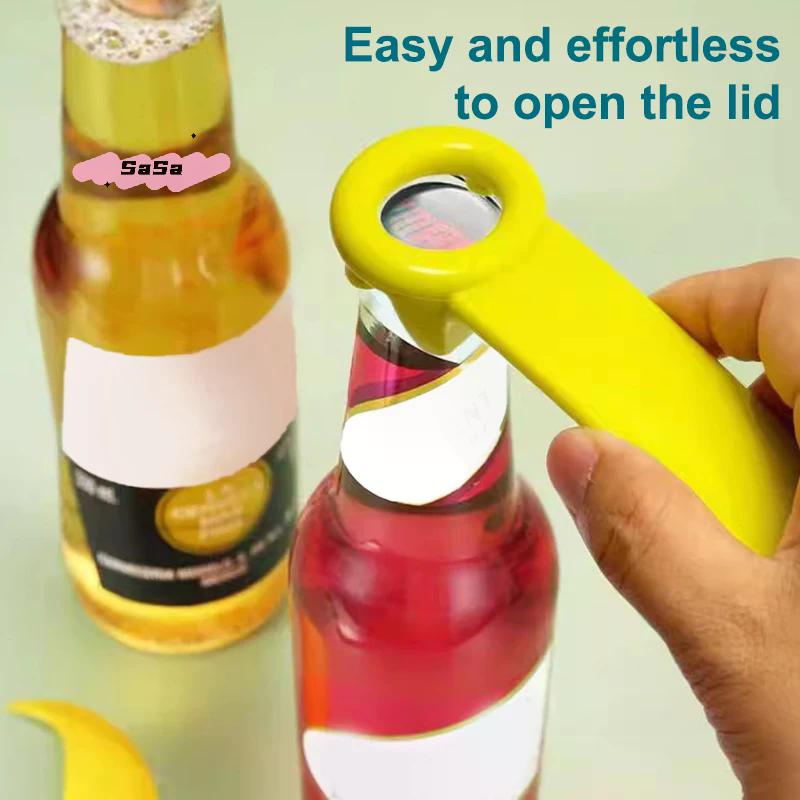 1/2Pcs 2 In 1 Portable Bottle Opener Phone Stand Universal Canned Can Opener Non-slip Bottle Cap Beer Open Cap Kitchen Gadget