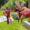 2PCS Halloween Horror Props 2D Bloody Hand Stake for Outdoor Garden Yard Sign Decor Halloween Decoration Party Home Ornament