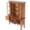 Miniature Cabinet Wooden 1/12 Scale Dollhouse Bookcase Cupboard with Openable Door Drawer for Room