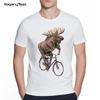 Men's Creative Sea Turtle/Lion cycling Fixed Gear Bike Print Short Sleeve Tshirt Hipster streetwear Tops Cool Animals Desgin Tee