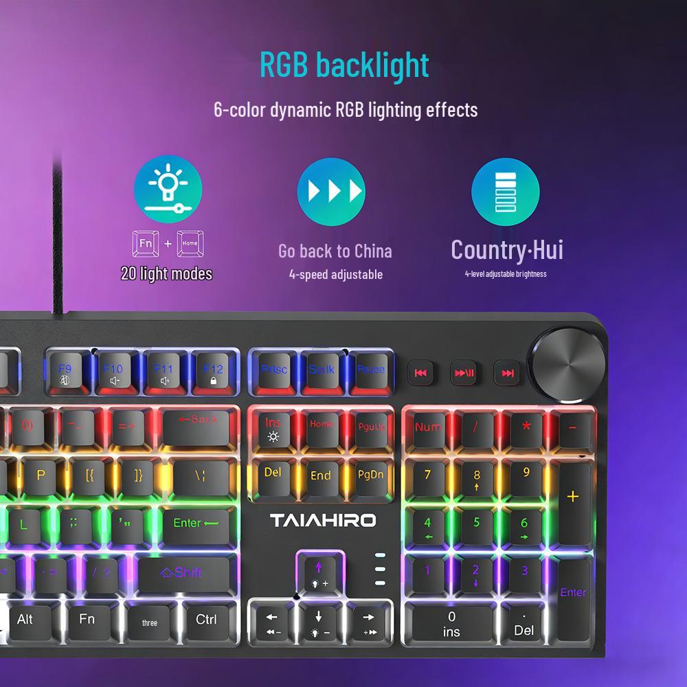 RGB Backlit Mechanical Keyboard and Gaming Mouse Set for Office & Gaming