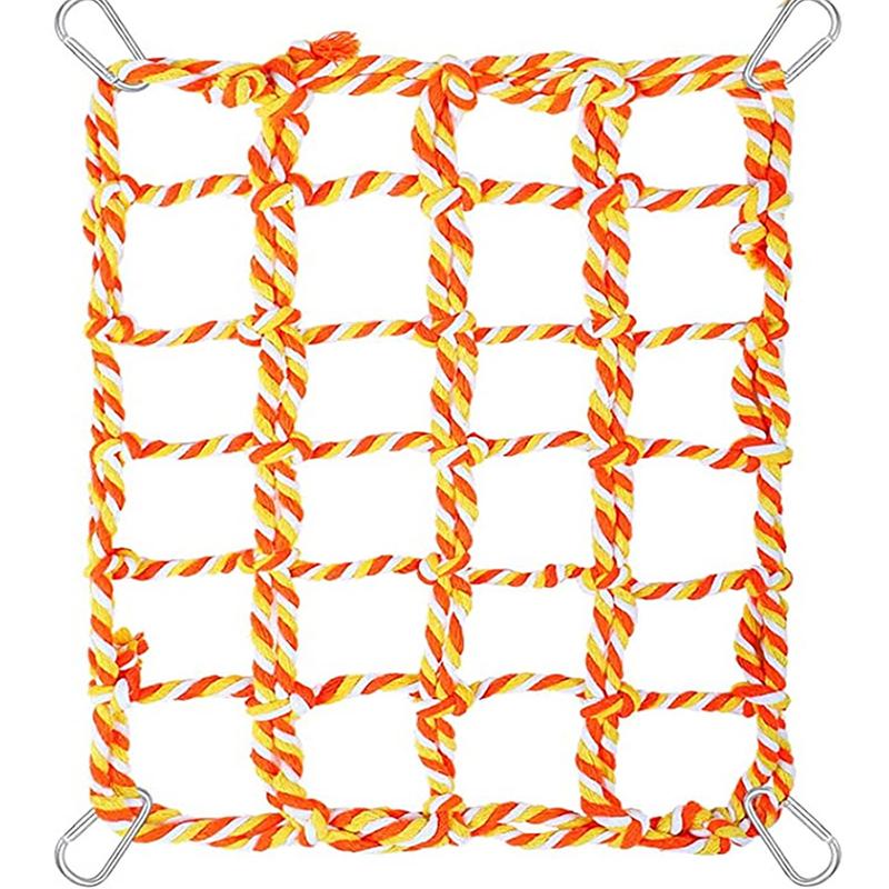 Colorful Woven Climbing Net Parrot Pet Hammock Net Parrot Bird Toy Hamster Squirrel Hammock Net Guinea Pig Bed Pet Accessories