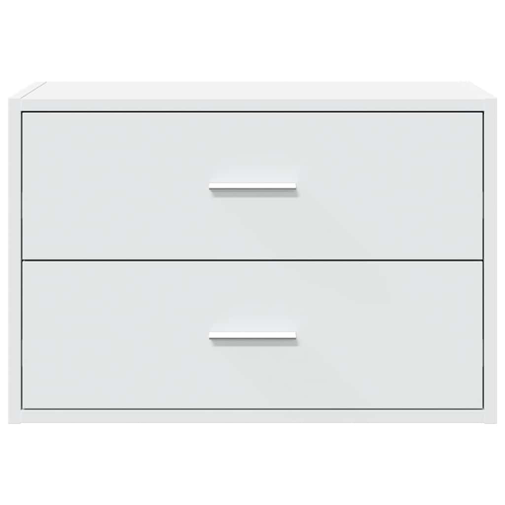 2 Drawer Cabinet White 60 x 31 x 40 cm Engineered Wood