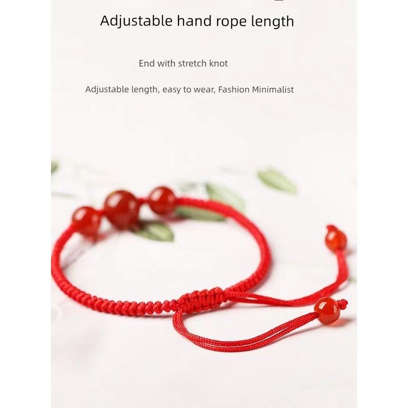 Kids Bracelet Female Snake Year Dragon Boat Festival Red Agate Colorful Braided Rope Red Woven Red Rope Girl Girl Boy Carrying Strap
