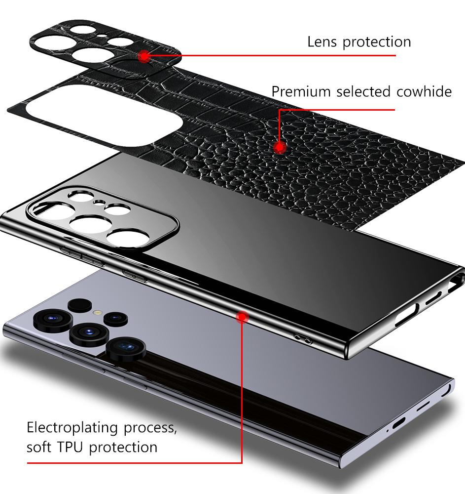 Genuine Leather Phone Case for Samsung Galaxy S 25 24 S24 S23 S25 Ultra S25ULtra S24ULtra S25 Plus Luxury Full Protection Cover