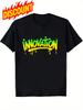 Women's & Unisex Oversized T-Shirt - Black Graffiti Paint Drip Streetwear Top with Green Yellow Ombr