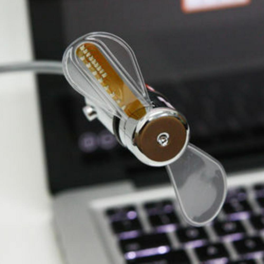 Creative Mini Fan USB Powered LED Clock Real Time Display Summer Cooling Neon Fan USB Gadgets