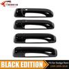 For 2009-17 2018 Dodge Ram 4 Door Handle COVERS GLOSS BLACK W/ KH W/ 2 SMTKH