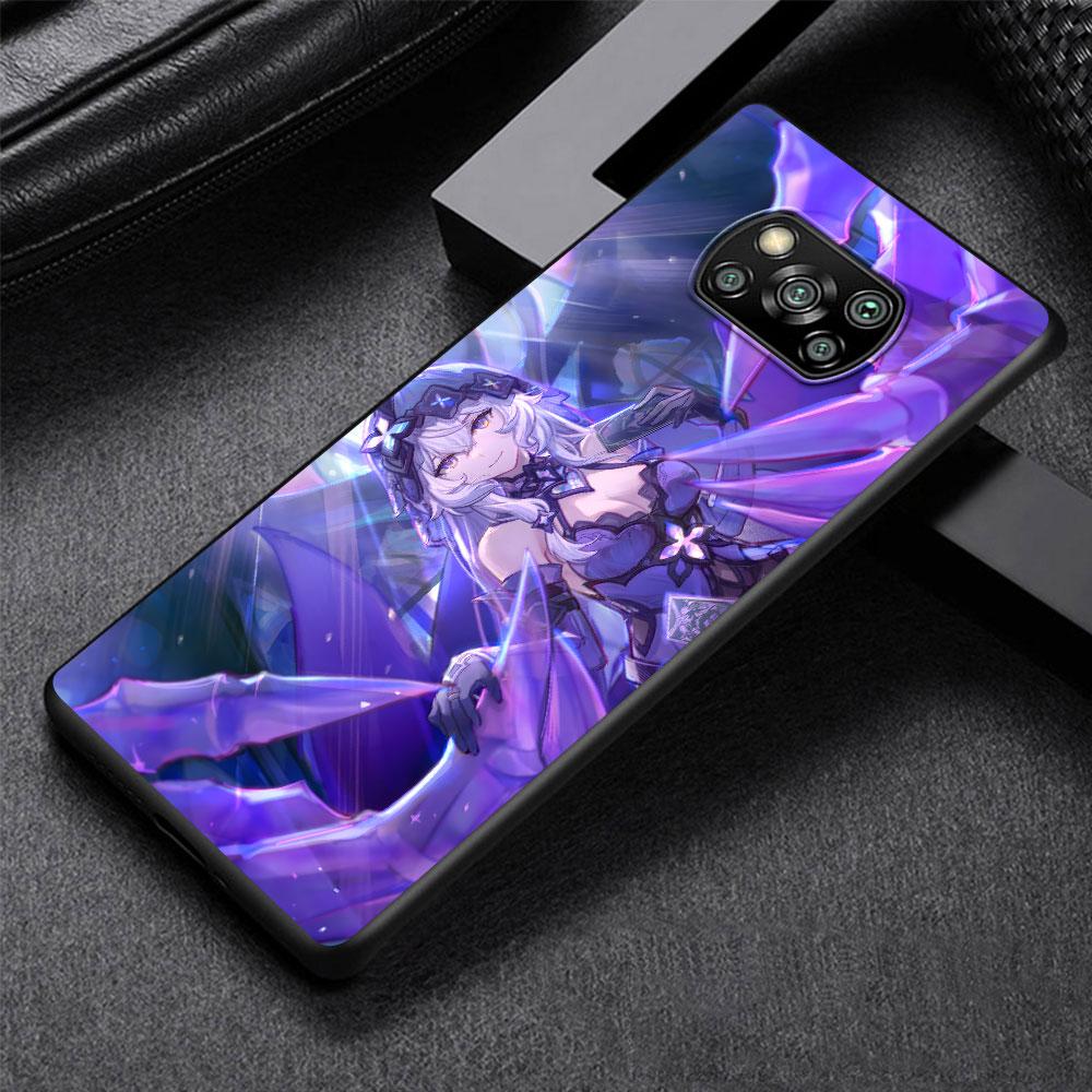 Black Swan Star Rail Sparkle Case for Xiaomi Poco M5s X3 NFC X5 F3 M4 M3 Pro Black Silicone Soft Phone Cover Coque