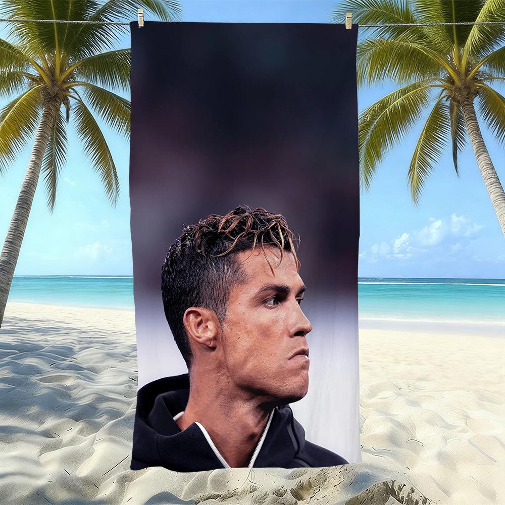 Asciugamano da Spiaggia in Microfibra Stampato Sport Calcio Asciugatura Rapida Morbido Assorbente Asciugamano da Bagno per la Costa