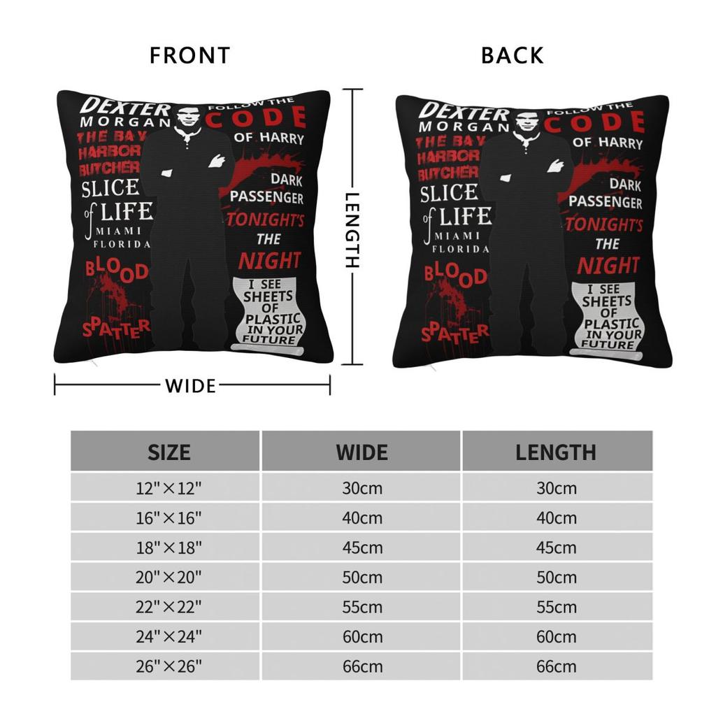 Bed Decor Dexter Morgan Harry'S Code Pillowcases Merch Pillow Cover Square Multi Size