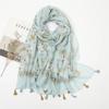 Color Printed Tassel Scarf Bohemian Stitching Shawl Seaside Travel Vacation Sunscreen
