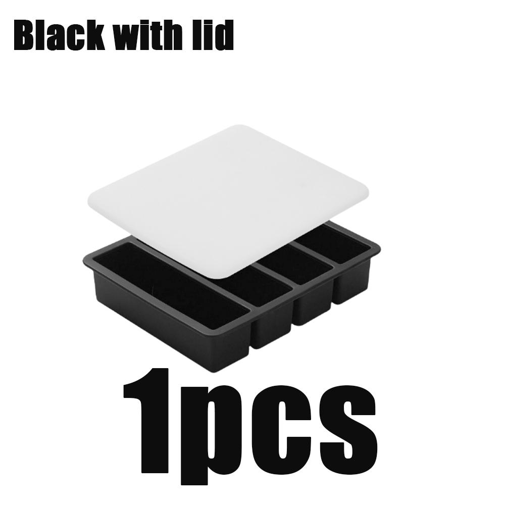 1pcs Strip-shap Ice Cube Trays Silicone 4 Grid Polychrome Durable Beer Drink Coffee Supplies Kitchen Easy-Release Ice Cube Molds