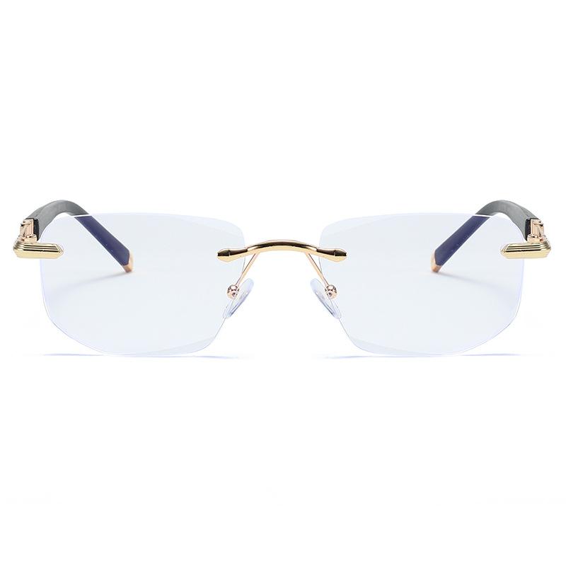 Ultra Light Frameless Cutting Glasses Women Men Metal Frame Rectangle Fashion Glasses