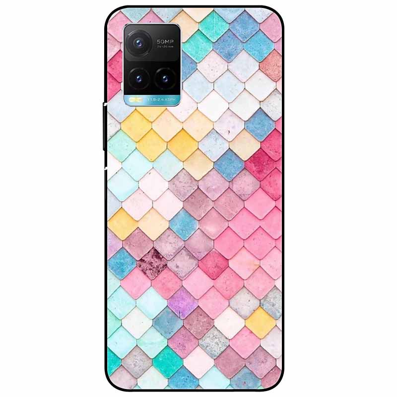 Für vivo Y33s Hülle Y 33s Silikon Weich Bemalt Katze Schwarze Hüllen für Vivo V2109 Y33S Rückseite TPU Hülle für VIVOY33s Cartoon