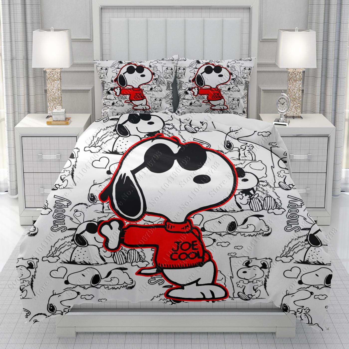 

Snoopy 3D Duvet Cover men women/Children KID Printing Disney cartoon Bedding Set Comforter Bed Soft 200x200cm 3pcs