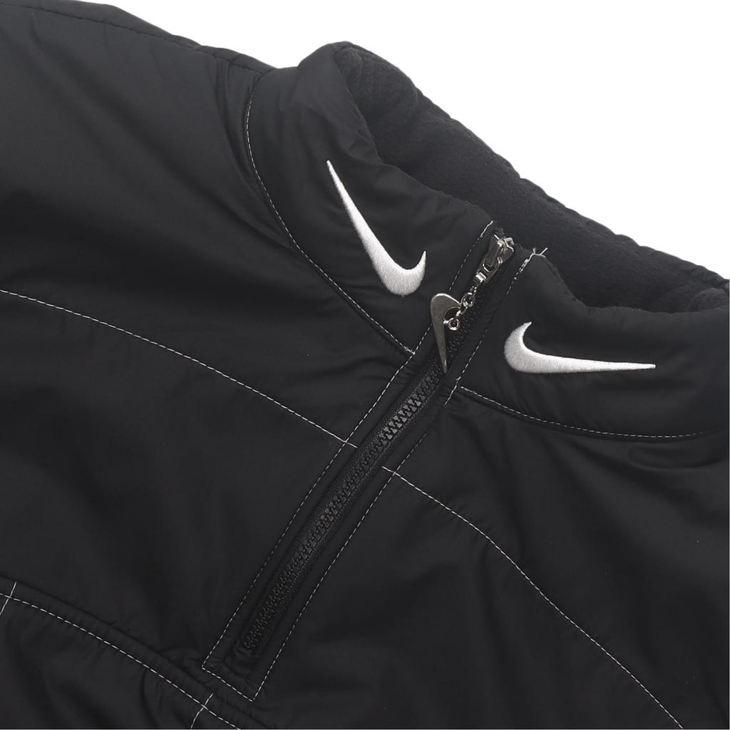 Nike Odzież sportowa Swoosh Polar Ciepła Łączona Krótka Luźna Kurtka Kobiety Kurtka Czarna DD5613-010