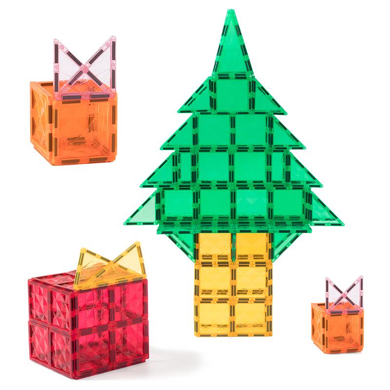 Prism Style Stained Glass Magnetic Tiles - Educational Building Blocks for Children