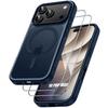 Case + 2 Tempered Glasses for iPhone 18 Pro Max, Anti-Scratch with Magnetic Ring - Navy Blue