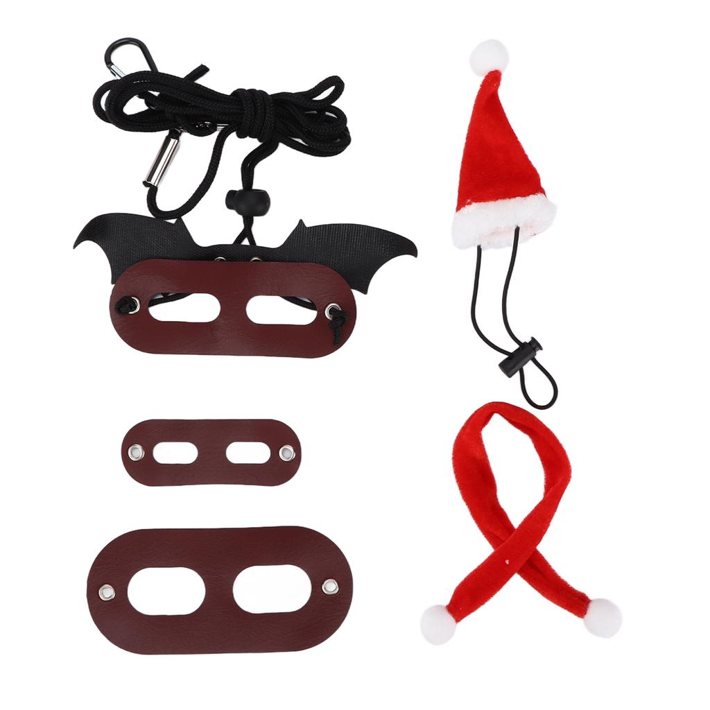 Santa Hat Scarf Lizard Leash Harness Set Adjustable Soft Bearded Dragon Harness Leash for Reptile