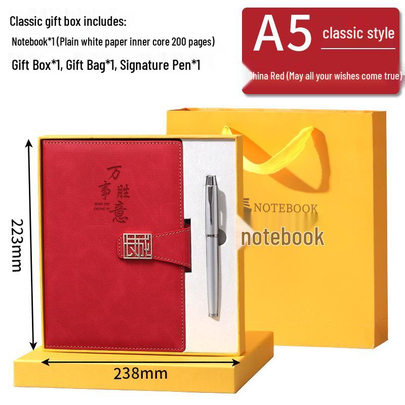 A5 Custom Strap Diary Notebook with Logo in Gift Box