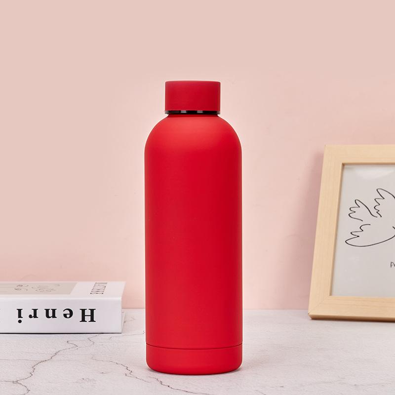 750ml Insulated Bottle Solid Color Stainless Steel Jug with Lid Large Capacity Ice Coffee Cup Portable for Driving Travel Home