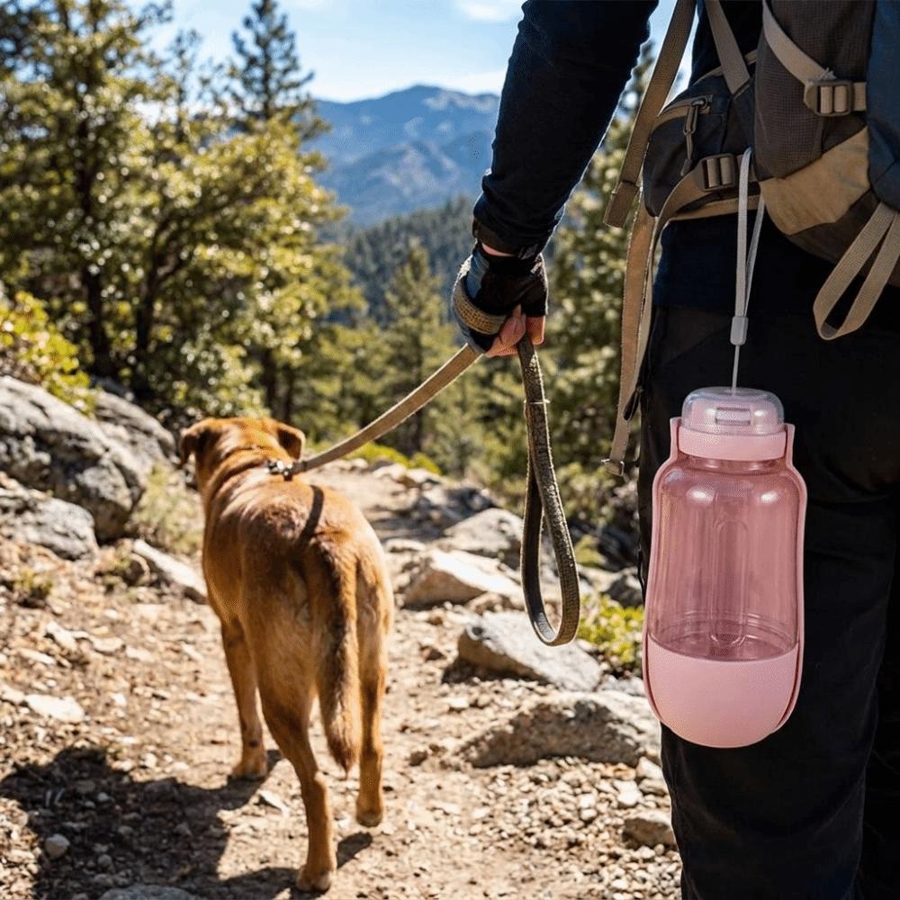 2 in 1 Portable Dog Water Bottle Leak-Proof Large Capacity Pet Water Dispenser Plastic Foldable Pet Travel Bottle Camping