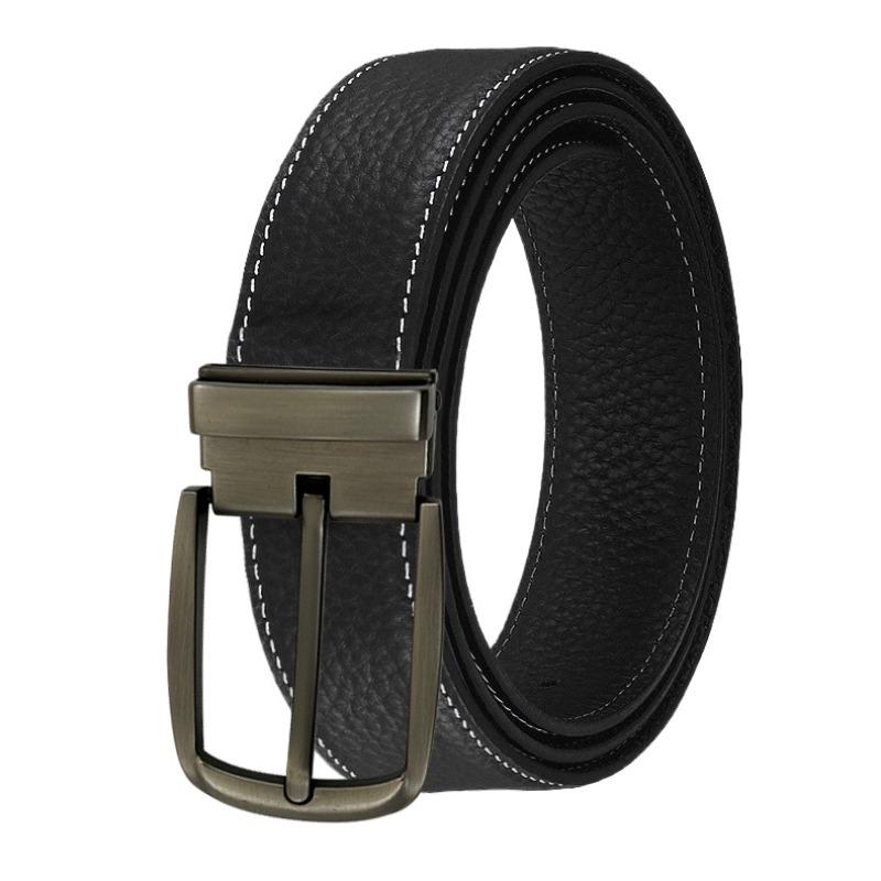 elt first layer lychee pattern pure cowhide belt high-end leisure business versatile pin buckle belt