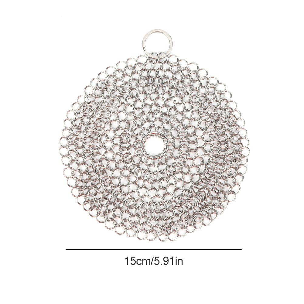 316 Stainless Steel Cast Iron Cleaner Chain Mail Scrubber Brush Pan Net Home Cookware Kitchen Tool Clean Kitchen Small Items