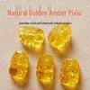 Pixiu Wealth-Attracting Amber Honey Wax Pendant: Exquisite Chicken Fat Yellow Carved Jewelry Accessory