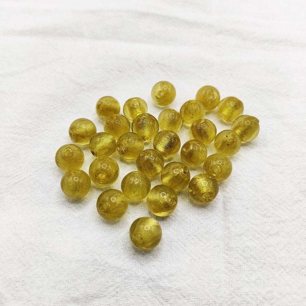 Ancient Style Gold & Silver Foil Glass Cylinder Beads for DIY Bracelet Jewelry