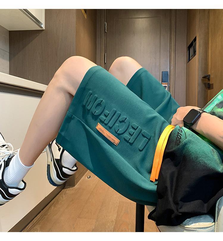 New Summer Hong Kong Style Men's Print Shorts - Trendy Mid-Length Casual Sports Pants